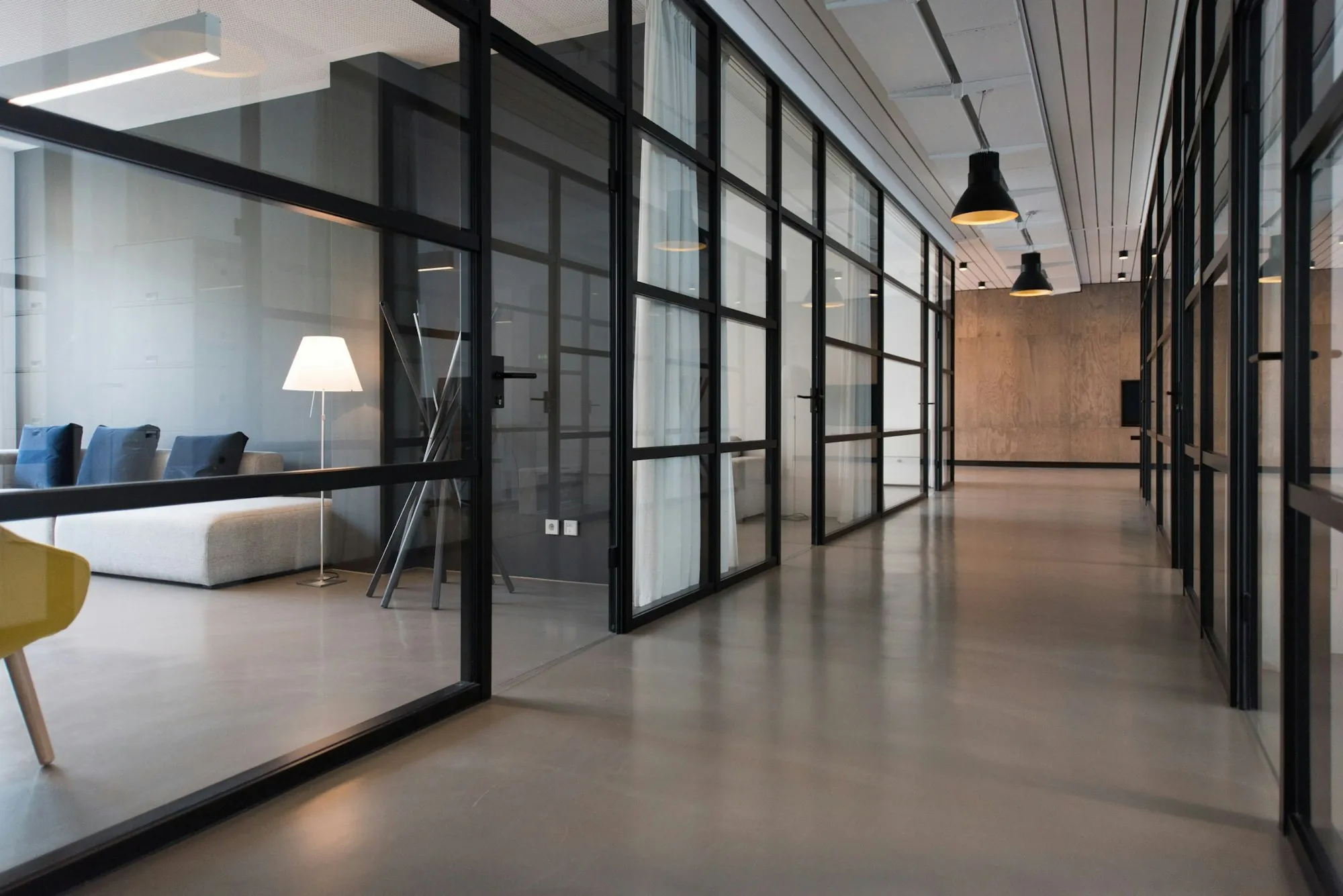 Office building showing dark commercial window tint